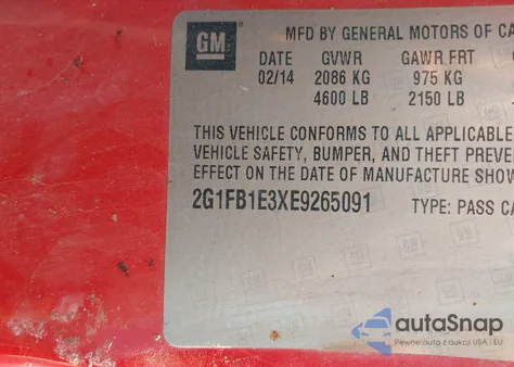 2014 Chevrolet Camaro 1Lt z USA, uszkodzony, nr VIN 2G1FB1E3XE9265091